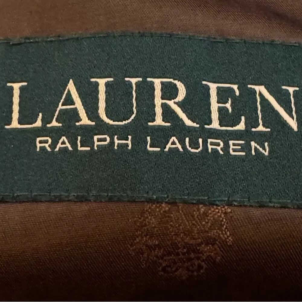 Ralph Lauren Brown two button wool blend blazer jacket size 42 long  b40
